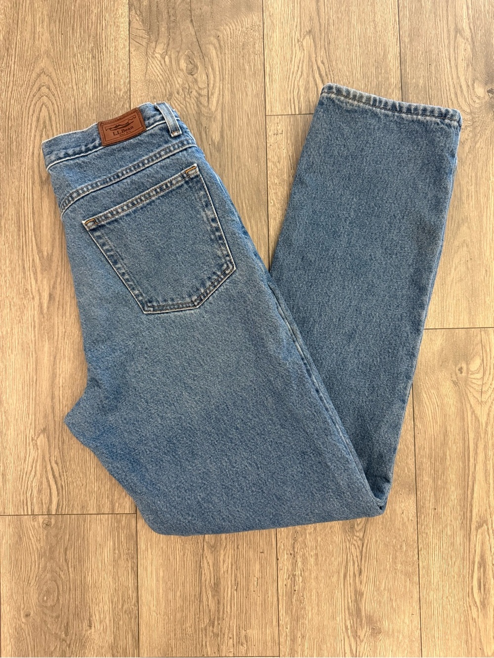 LL Bean Vintage Plaid Flannel Lined Classic Fit Men 32x34 Denim Pants Denim